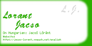 lorant jacso business card
