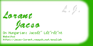 lorant jacso business card